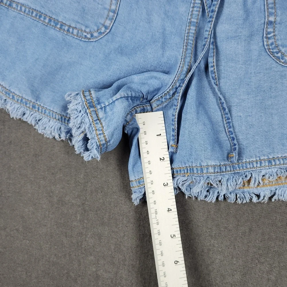 Time & Tru Shorts Womens Size XS Pull On High Rise Tencel Light Blue NWT - Picture 7 of 10